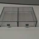 JIAFUJIN Desk Drawer Organizer, Stackable Plastic Storage Drawer, Grocery Organizer For Stationery/Office Supplies (New Clear, 2 Compartment)