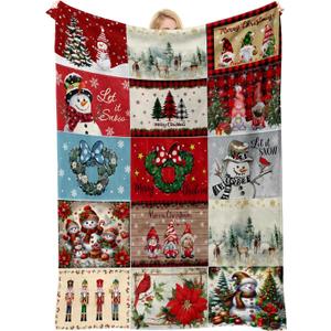 Cute Christmas Blanket and Throws for Adults/Women/Boys/Kids, Holiday Decor, Christmas Decorations/Gifts, Holiday Fleece Throw Blanket for Couch/Sofa 40"x 60"