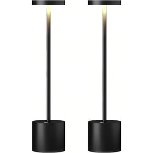 Cordless Rechargeable Battery Operated Dining Table Lamp 6000 mAh LED Desk Lamps 13.5 inches 3-Level Light Color Adjustable Dimmable Brightness for Reading/Restaurant/Study, Pack of 2