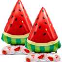 MiniInflat 2 Pack 4 ft Giant Standing Fruit Foil Balloon Summer Party Decorations Aluminum Balloons for Berry First Birthday Freshly Graduated Summer Themed Parties (Watermelon)
