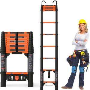 Telescoping Ladder, 10.5FT Extension Ladder，One-Step Collapsible, Aluminum Ladder for RV Home Outdoor, 330lbs Max Capacity