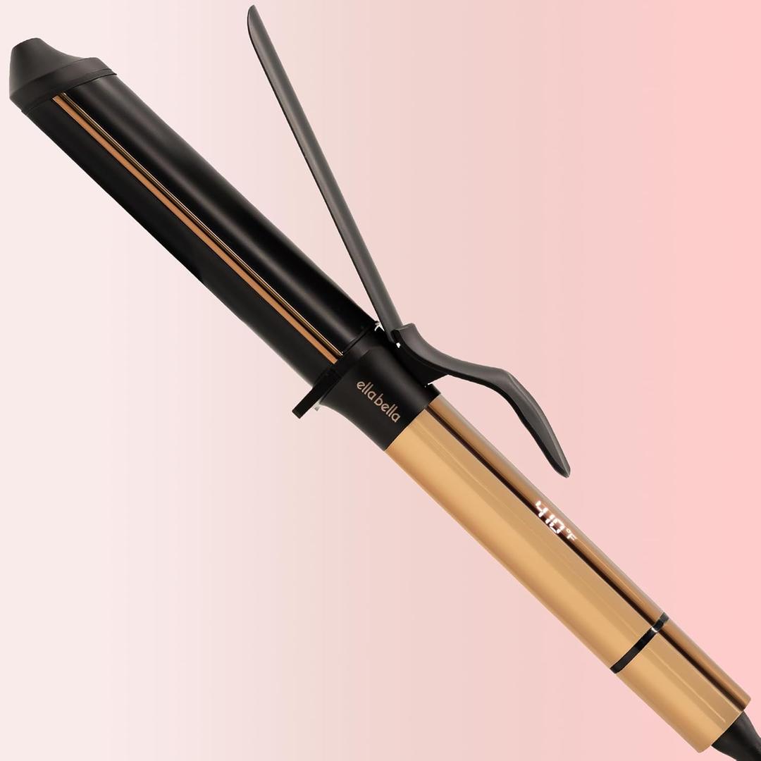 ELLA BELLA Curling Iron 1.5"  Professional Hair Curler  1.5 inch Curling Iron  Ceramic Curling Irons  Transform Your Look in Seconds  Suitable for All Hair Types  Say Goodbye to Heat Damage (Black/Gold) ELLA BELLA Curling Iron 1.5"  Professional Hair Curler  1.5 inch Curling Iron  Ceramic Curling Irons  Transform Your Look in Seconds  Suitable for All Hair Types  Say Goodbye to Heat Damage (Black/Gold)