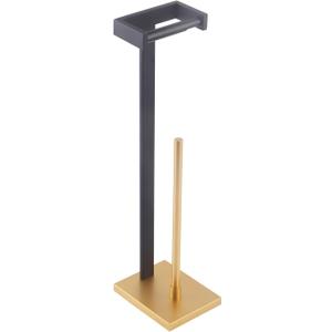 GERZWY Bathroom Free Standing Toilet Paper Holder Stainless Steel Tissue Roll Holder (Black & Gold) DZY005-BD