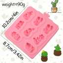4 x 1 Pcs Mini Cactus Silicone Mold, Cartoon Flower Plant Potted Fondant Mold for Cupcake Topping Candy Chocolate Biscuit Chewing Gum Resin Clay Resin Reusable Kitchen Baking Supplies