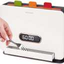 Self Drying Smart Cutting Board Knife Set  Ultra High Heat Advanced Auto Cleaning  Color Coded Chopping Board Organizer & Stainless Steel Knives Set Holder (Premium) (Economy)