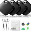 Air Tracker Tags-4 Pack for Android, Bluetooth Tracker Works with Googles Find Hub | Android Only | Replaceable Battery | Water- Resistance | Item Finder for Luggage, Wallet, Key,Suitcases