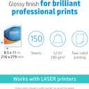 HP Professional Business Paper, Glossy, 8.5x11 in, 52 lb, 150 sheets, works with laser printers (4WN10A)
