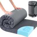 HOMBYS Memory Foam Camping Mattress Pad,Portable Sleeping Pad for Adult,Waterproof Cot Mattress,Roll Up Floor Mattress,Foldable Backpacking Travel Bed for Hiking,Guest Bed 72x24x3"