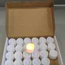 Homemory 24-Pack Flameless LED Tea Lights Candles Battery Operated, 200+Hour Fake Electric Candles TeaLights for Votive, Aniversary, Wedding Centerpiece Table Decor, Funeral, Halloween, Christmas (Bright Amber Glow  White Body)