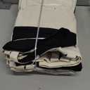 3 Pack Canvas Reusable Grocery Bags Heavy Duty, 8.3 gal Foldable Large Canvas Tote Bag with Handles, Holds 60 lbs Canvas Shopping Bags & Washable Eco-friendly Bags with 5 Pockets, Off white Black