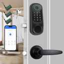 Locks for Front Door, Fingerprint Keyless Entry, App Control Biometric Door Lock Set, Electronic Digital Touchscreen Keypad Deadbolt, Easy Install, Aged Bronze (Aged Bronze)