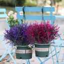 RECUTMS Artificial Faux Plants Flowers Outdoor Spring Decoration,Artificial Plants Outdoor Artificial Flowers for Outdoors UV Resistant for Outside Home Planter Porch Patio Window Yard Decor(Fuchsia)