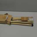 Warm Gold Bay Window Curtain Rods with Aluminum End Cap Finials and Brackets,Adjustable 32-86 Inch Center Rod for windows (20-82), 32-58 Inch Side Rods for windows (20-54),1 Inch Diameter