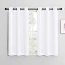 NICETOWN Draperies Curtains Panels, Blocking Out 50% Sunlight Window Treatment Curtains, Grommet Top Small Window Drapes for Bedroom (2 Panels, 42 by 40, White)