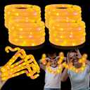Orange Glow Sticks Pop Tubes, 24PCS Mardi Gras Party Favors, Light Up Necklaces & Bracelets Accessories Decorations, Glow Birthday Wedding Carnival Valentines Day Party Supplies for Kids & Adults