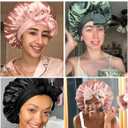 YANIBEST Adjustable Satin Bonnet for Sleeping Women Double Layer Hair Wrap Reduce Friction Prevent Frizz Natural Curly Hair