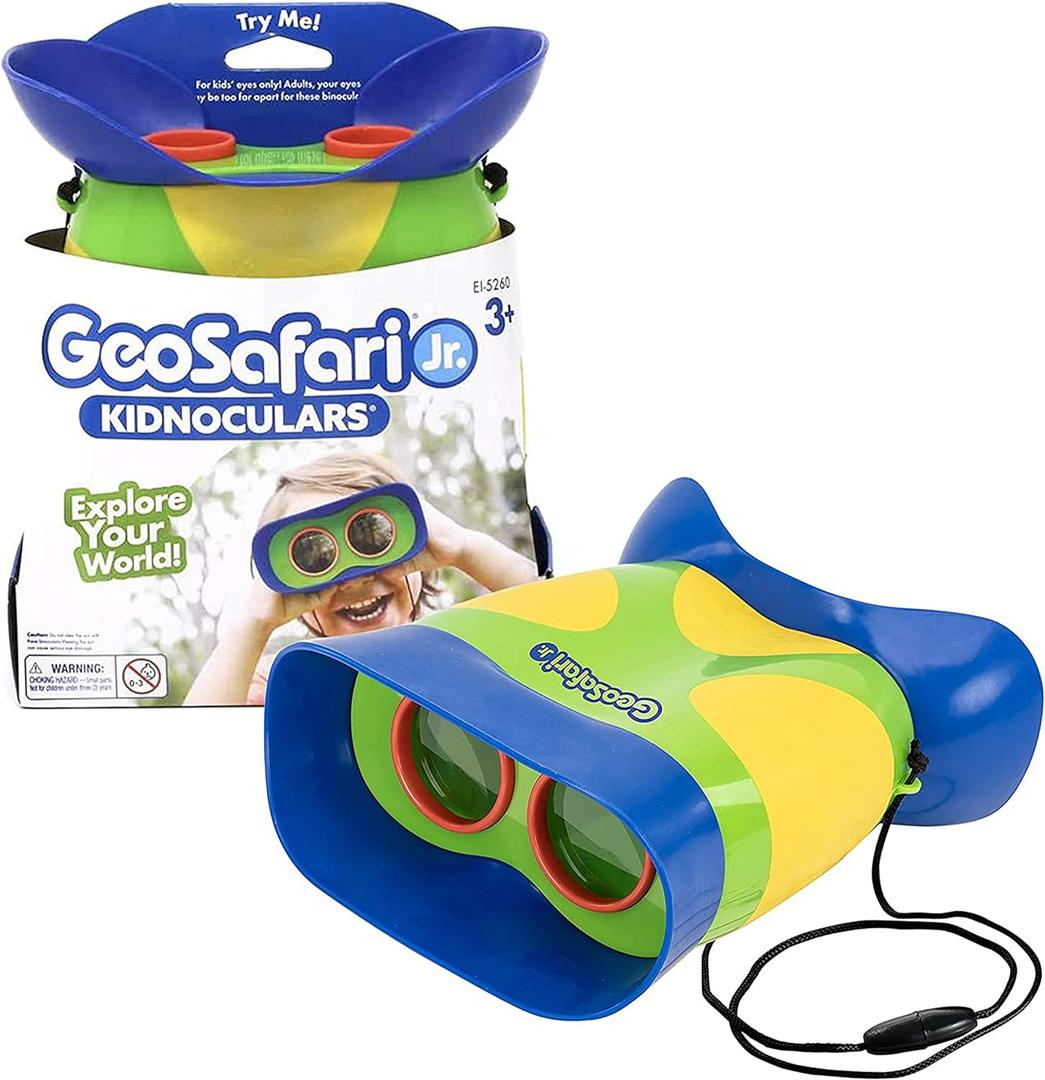 Educational Insights GeoSafari Kidnoculars - Toy Binoculars for Kids, Outdoor Toys for Kids Ages 4-8, Toddler Camping and Nature Toys, Lightweight Binoculars with Neck Strap, Bird Watching Gear (Green)