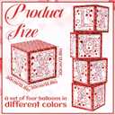 4 Pcs Valentines Day Balloon Box Valentines Day LOVE Balloon Box School Party Decorations Balloons Boxes for School Classroom Bedroom Preschool Party Decorations