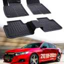 Car Floor Mats for Honda Accord: 2022 2021 2020 2019 2018, All Weather Accessories Rubber Floor Liners Custom Fit for Accord 10th Gen Gas & Hybrid Model Front Rear Carpet 5 Seat Sedan (3PCS, Black)