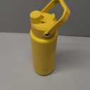 ENCOOL Insulated Water Bottle with Straw Stainless Steel Water Bottle, Leak-Proof, BPA-Free, Double Wall Vacuum Keeps Cold for 24 Hours for Sports, Travel, School (32 oz, Elfin Yellow)