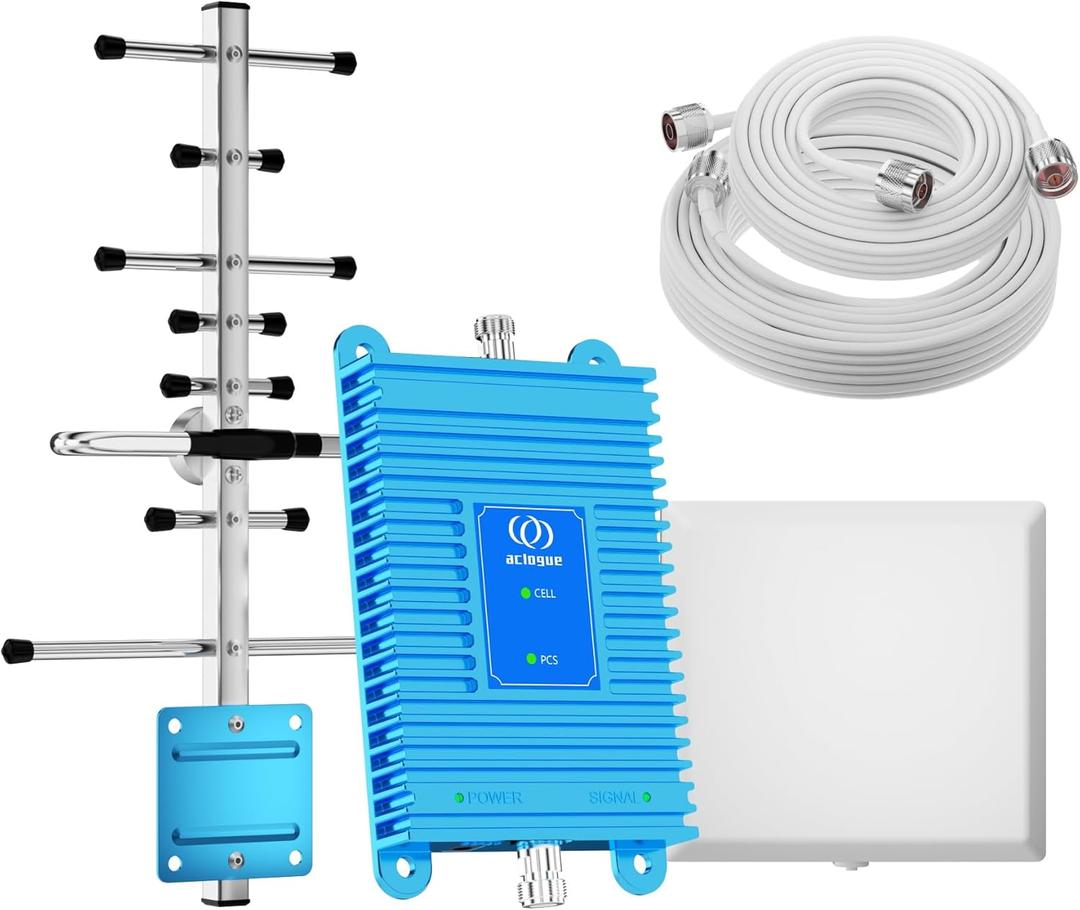 5G/4G Cell Phone Signal Booster for Verizon, ATT | FCC-Certified Phone Signal Amplifier | Improves Calls and Data | Coverage up to 4,500 sq.ft | Outdoor/Indoor Directional Antennas Kits for Homes