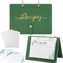 Recipe Organizer Recipe Binder with Plastic Sleeves, 50 Recipe Cards 4x6, 25 Sheets Recipe Card Protectors Recipe Card Binder to Write in Your Own Recipes for Cooking Lover