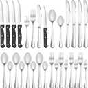 24 Pcs Silverware Set with Steak Knives Service for 4,Stainless Steel Flatware Set,Mirror Polished Cutlery Utensil Set,Home Kitchen Eating Tableware Set,Include Fork Knife Spoon Set,Dishwasher Safe (24 Pieces)