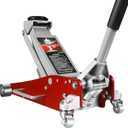 3 Ton Low Profile, Aluminum and Steel Racing Floor Jack with Dual Pistons Quick Lift Pump for Sport Utility Vehicle, Lifting Range 3-15/16" min to 18-5/16" max, Net Weight 58.5 lb, Red