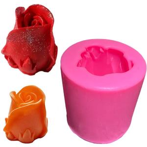 Rose Bloom Flower Soap Silicone Mold, 3D Flowers Handmade DIY Candy Melt Mold, Chocolate Cookie Making Tools, Christmas Cake Candles Resin Moulds, Christmas Party Decoration Gift for Oven Cupcake