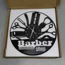 Barber Shop Vinyl Wall Clock Hairdressers Stylists Barbers Hair Stylists Wall Clock 12 inch Black Home Decor Clock for Barber Shop Salon