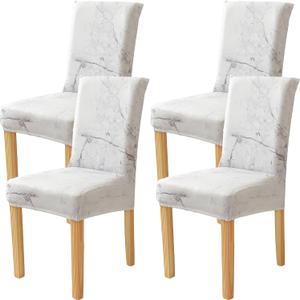 Chair Covers for Dining Room Set of 4 Pack Marble Slipcovers High Back Chairs Cover Stretch Slipcover