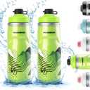 ROCKBROS Bike Water Bottle 21oz Bicycle Water Bottle for 5hrs Insulation Sports Squeeze Water Bottle with Leakproof Design