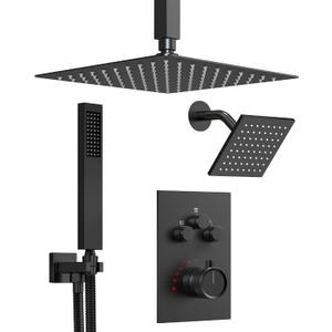Shower Faucet Set with Handheld Spray, Matte Black