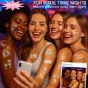 3 x Bachelorette Tattoos for Bride Tribe: 100 pcs Disco Iridescent Shiny Designs - Bachelorette Party Accessories for Bride Squad & Bridesmaids' Night Out