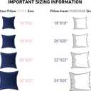 Leeden 22 x 22 Pillow Inserts (Set of 2) - Throw Pillow Inserts with 100% Cotton Cover - 22 Inch Square Decorative Pillows for Sofa, Couch, Bed and Home Decor