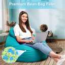 20LBS Bean Bag Filler Shredded Memory Foam Refill with Cooling Gel, Soft & High Resilience Foam Filling for Bean Bag Chair, Couch Cushion, Pillow, Dog Bed & DIY Crafts