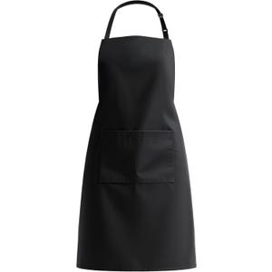 Apron for Women Men Chef, Adjustable Aprons with Pockets for Cooking Serving Painting Gardening, Gift for Friends (Black)