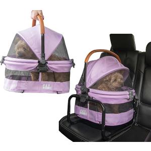 Pet Gear No-Zip View 360 Pet Carrier & Car Seat, 15", Cotton Candy Booster Seat Frame, Mesh Ventilation, Push Button Entry, No Tools Required, For Small Dogs & Cats, Size: 15.5"L x 12.5"W x 15.5"H
