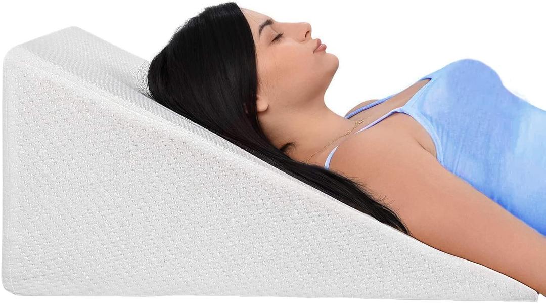 Ebung Body Positioner - Premium Memory Foam Wedge Pillow for Sleeping, Sitting, Snoring, Heartburn Relief, Pregnancy, TV, Reading, Backrest, Leg Rest (Large: 12")