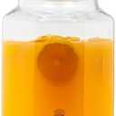 TableCraft Octagon Classic Beverage Dispenser, 1 Gallon Clear Soda Lime Glass Drink Server with Lid and Knob Top, 6" x 8" x 12.5", Vintage Style Countertop Container for Parties, Brunches and Catering