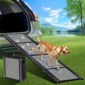 Ramp for Car 71"x20" Large Folding Pet Stair for Truck, SUV, With Non-Slip Surface, Up to 250LBS, Outdoor Car Ramp for Medium & Large Dogs, Portable Pet Steps