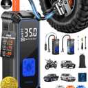 OlarHike Cordless Tire Inflator Portable Air Compressor, 150PSI Dual Power - 5400 mAh & 12V DC, Air Pump for Car Tires, Bike, Motorcycle with LED Light & Digital Pressure Gauge, Gift for Mom, 2-blue, 5400 (Medium Capacity)