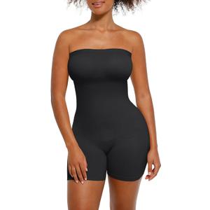 Strapless Shapewear Bodysuit for Women Tummy Control Seamless Butt Lifter Body Shaper with Removable Straps (3X-Large-4X-Large, Black)