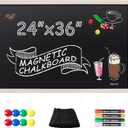 SELEAD Magnetic Chalkboard Words Sign - 24" x 36" Large White Frame Wall Decor Bulletin Chalk Board for Menu, Business, Restaurant, Farmhouse