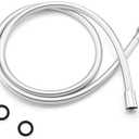 6ft Shower Hose Extra Long Explosion Proof Anti PVC Shower Head Hoses 69 Inches,Used In Showerheads Spray Bidet Toilet Cleaning Pet Flexible Rv Shower Hose Replacement Smooth Showerhose Silver