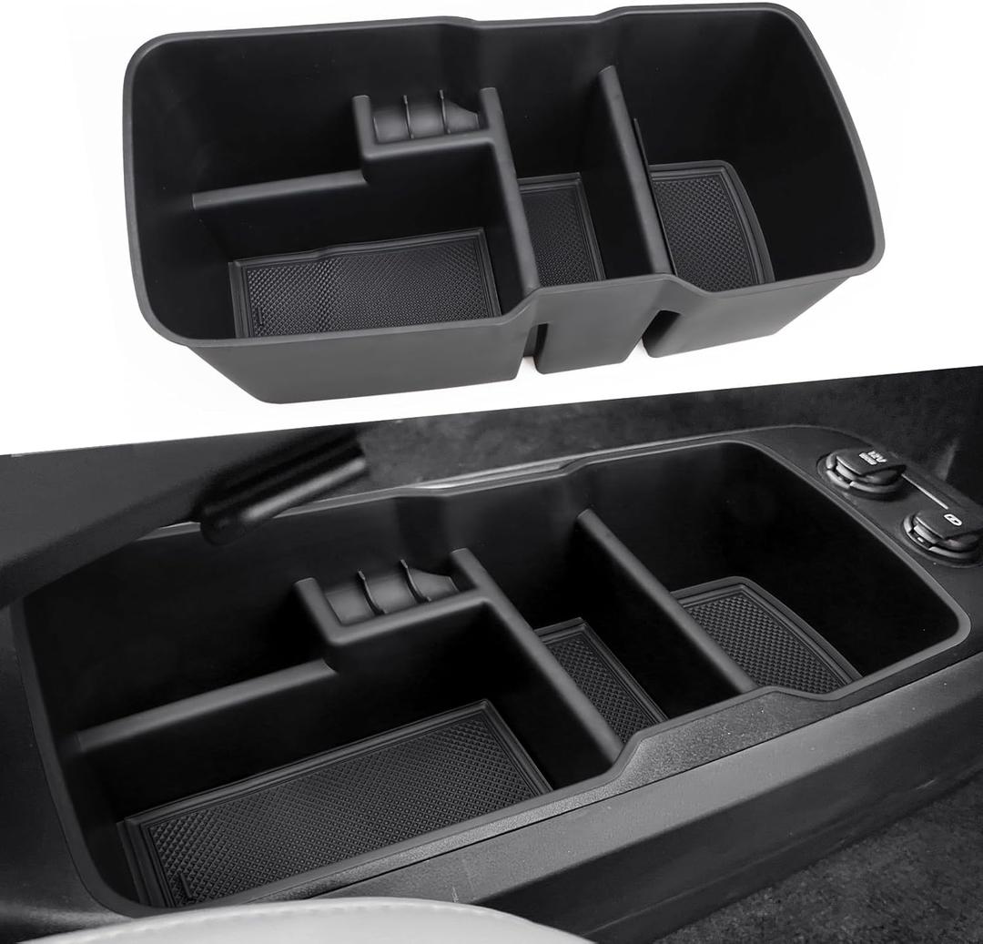 MARCHFA Center Console Lower Organizer Tray Compatible for Kia EV6 Accessories 2026 2025 2024 2023 Armrest Bottom Storage Box (Black)