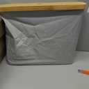 StorageWorks Toilet Paper Storage with Bamboo Lid, Toilet Paper Holder Basket for Up to 9 Mega or 12 Regular Size Rolls, Medium Paper Storage Baskets for Bathroom, Grey, 1 Pack