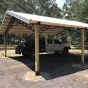 LADECH 4x4 Post Base Holder Ground Spike Use for Concrete Deck - Post Anchor Brackets Metal Black Powder Coated 4 Inches x 4 Inches (Inner Dia 3.5x3.5) 4 Pack