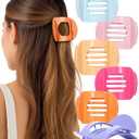 AWAYTR 6Pcs Flat Hair Clips for Women Strong Grip Curved Claw Clip for Thin Hair Non-slip Plastic Hair Barrettes (Orange+Lavender+Pink+Ginger+Rose Red+Light Blue)