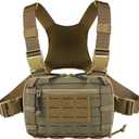 Tactical Chest Pack EDC Chest Bag 2L Utility Molle Chest Rig Pouch with CCW Compartment Adjustable Strap Outdoor